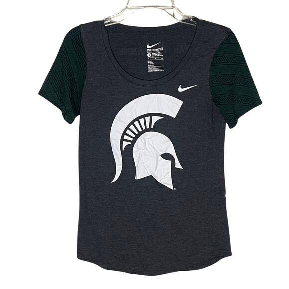 Michigan State MSU Womens The Nike Tee Short Sleeve T-Shirt | Gray | Size Small - Picture 1 of 5